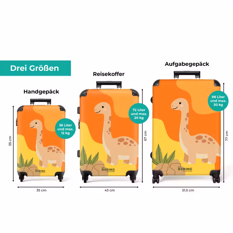 Koffer - Dino – Orange – Stein — 1