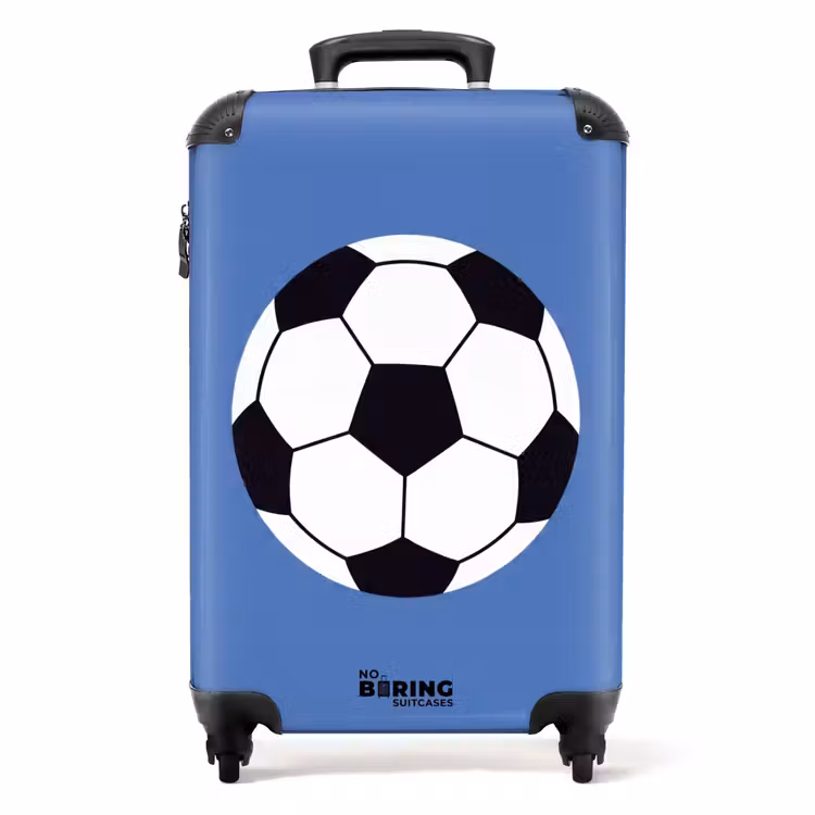 Koffer - Fußball – Schwarz-Weiß – Sport – Illustration – Blau — 1