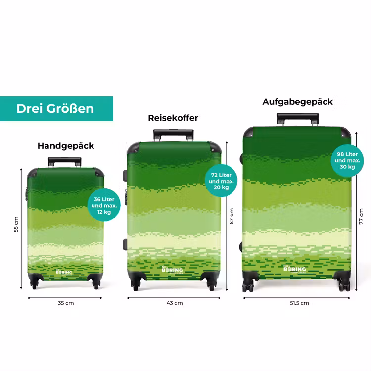 Koffer - Grün – Pixel – Horizontale Streifen — 3