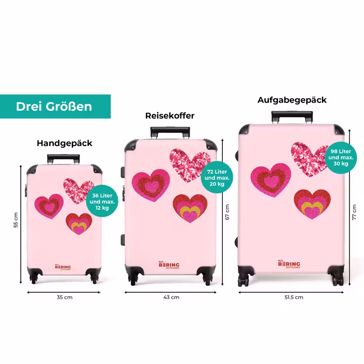 Koffer - Herzen – Rosa – Schnittmuster — 1