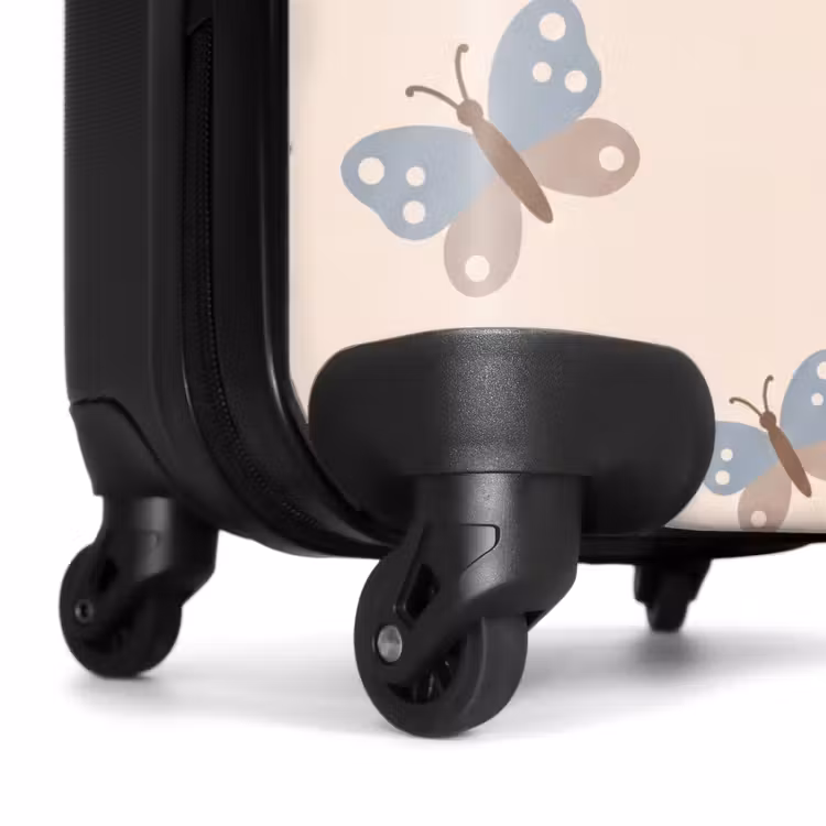 Koffer - Insekt – Schmetterlingsmuster – Abstrakt – Blau – Beige — 7