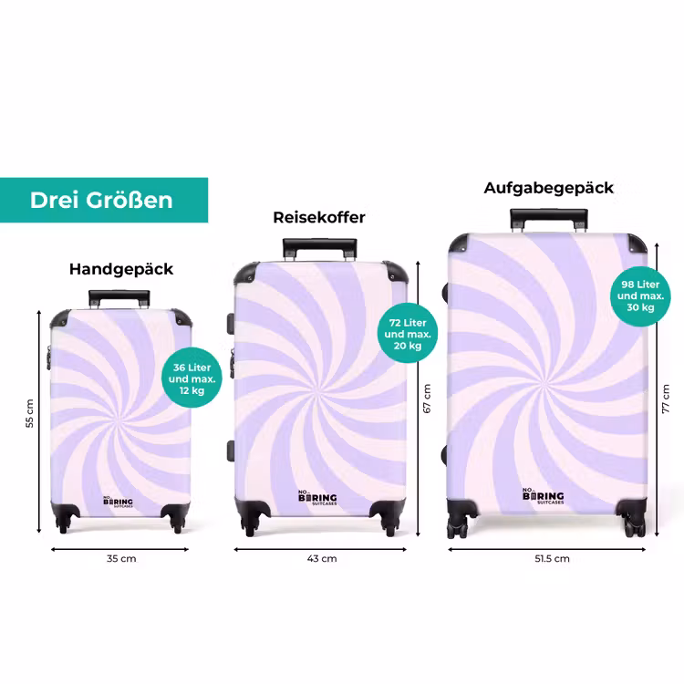 Koffer - Muster – Spirale – Abstrakt – Modern – Lila – Rosa — 3