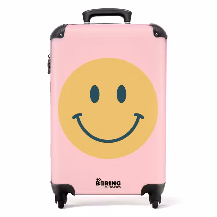Koffer - Smiley – Gelb – Rosa – Symbol – Minimalistisch — 1