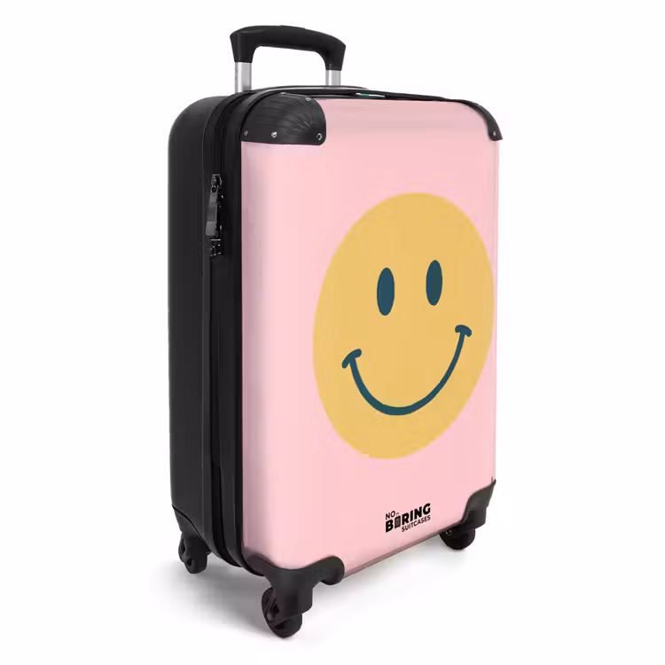 Koffer - Smiley – Gelb – Rosa – Symbol – Minimalistisch — 2