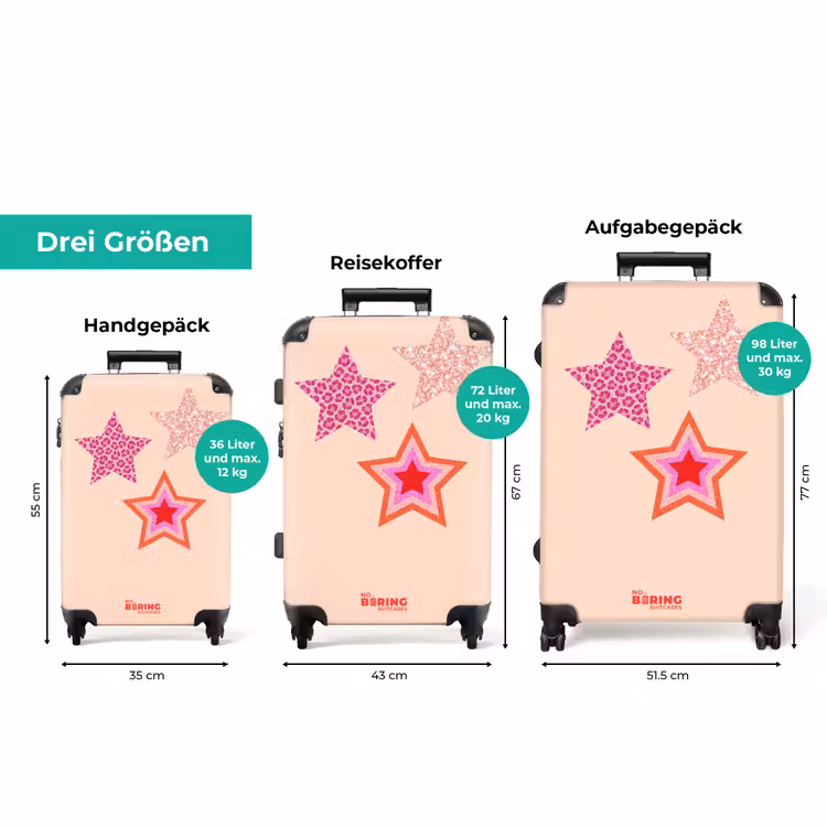 Koffer - Sterne – Muster – Rosa — 1