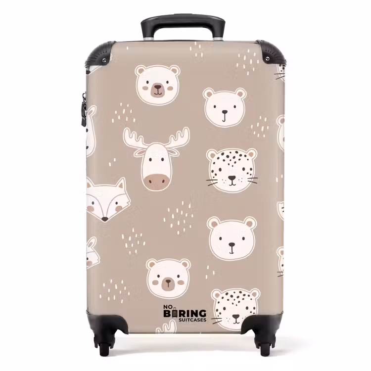 Koffer - Tiere – Muster – Illustration – Modern – Beige — 1