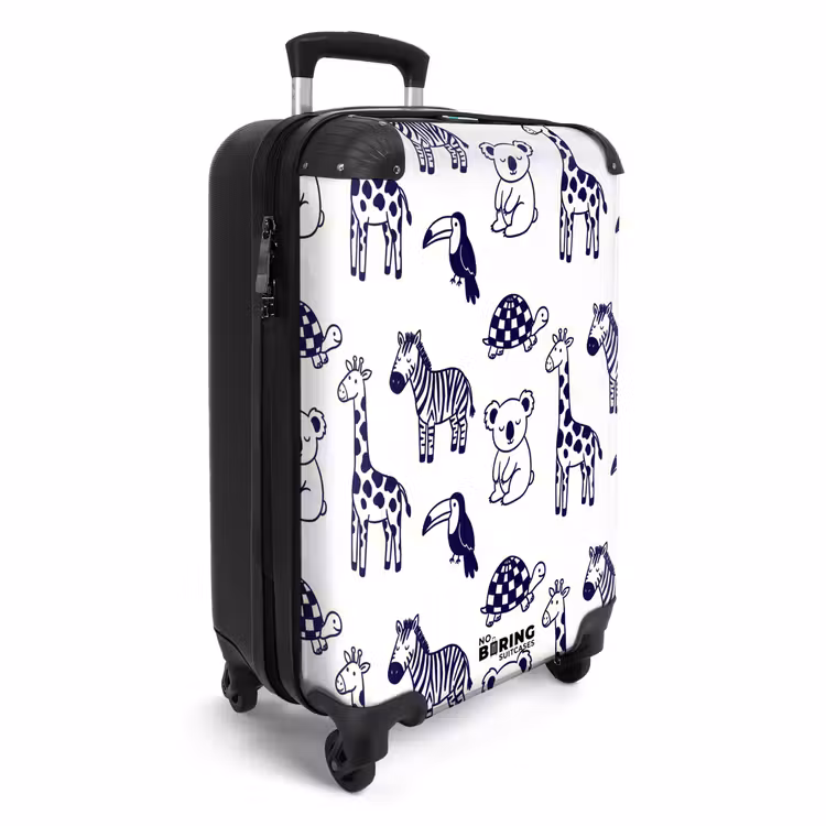 Koffer - Tiere – Muster – Kinderzimmer – Grafisch – Weiß – Blau — 2