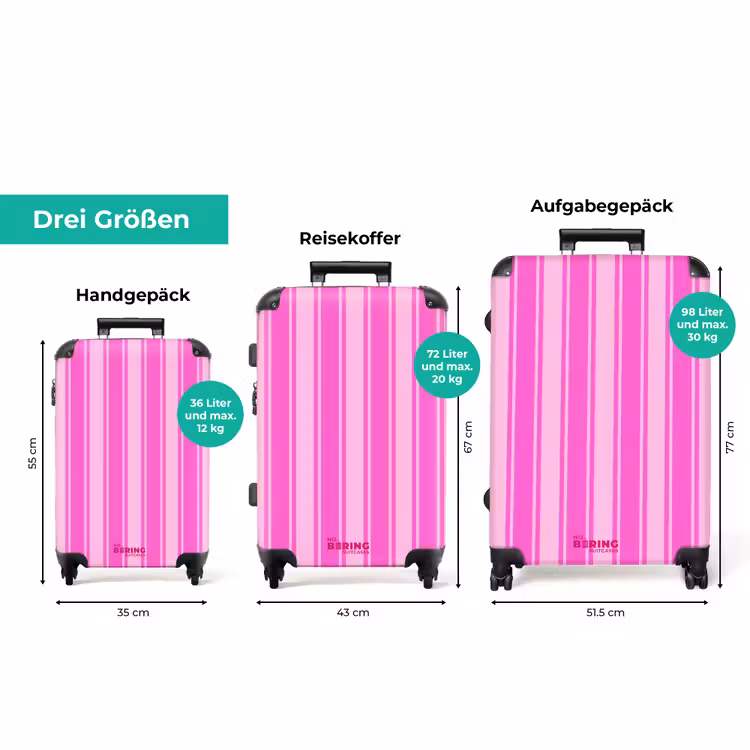 Koffer - Vertikale Streifen – Rosa – Muster — 1