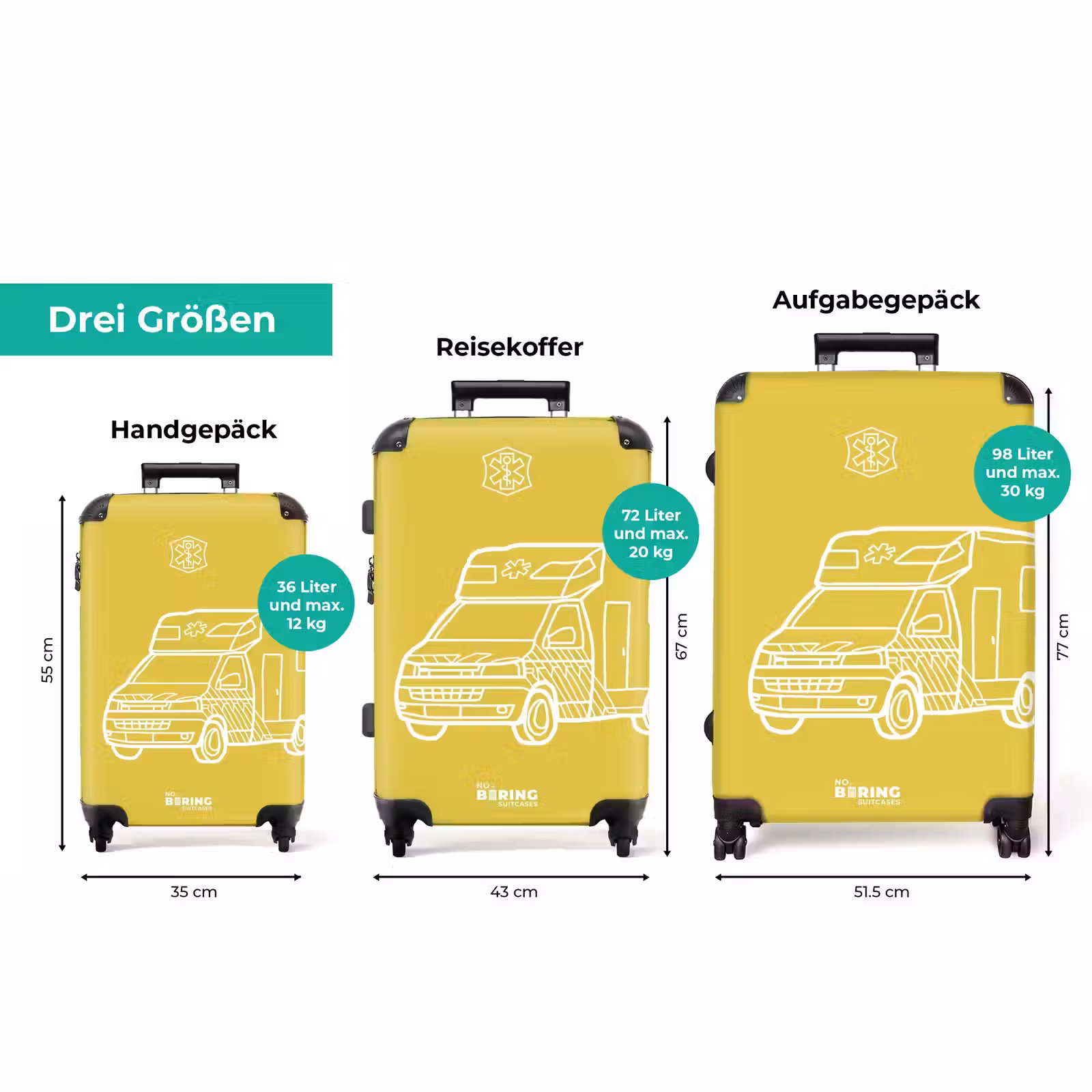 Koffer - Krankenwagen – Gelb – Weiß — 1