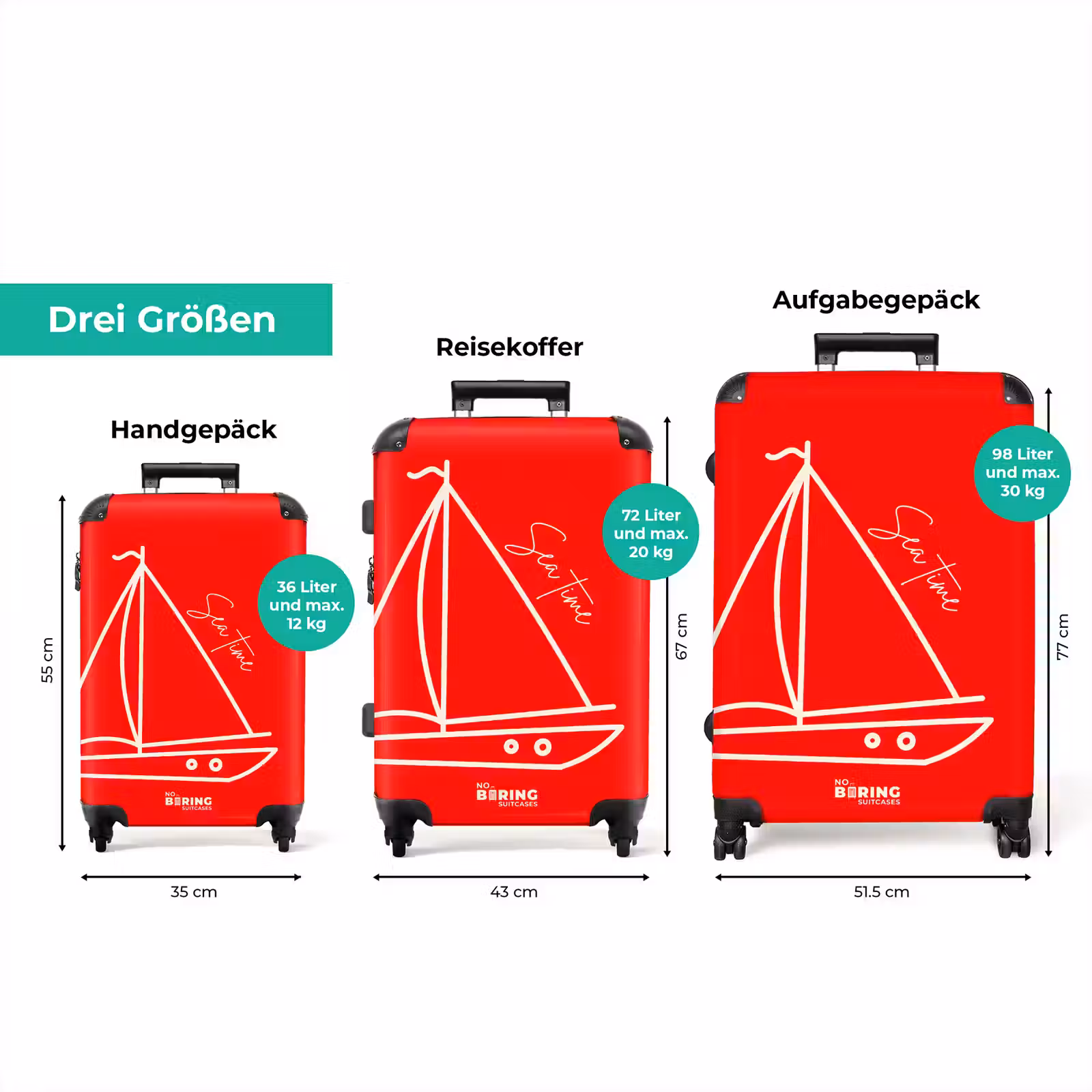 Koffer - Segelboot – Rot – Weiß — 1