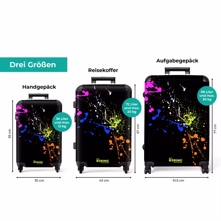 Koffer - Farbspritzer – Bunt – Schwarz — 1