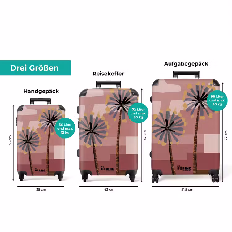 Koffer - Illustration - Blumen - Flachland - Abstrakt — 3