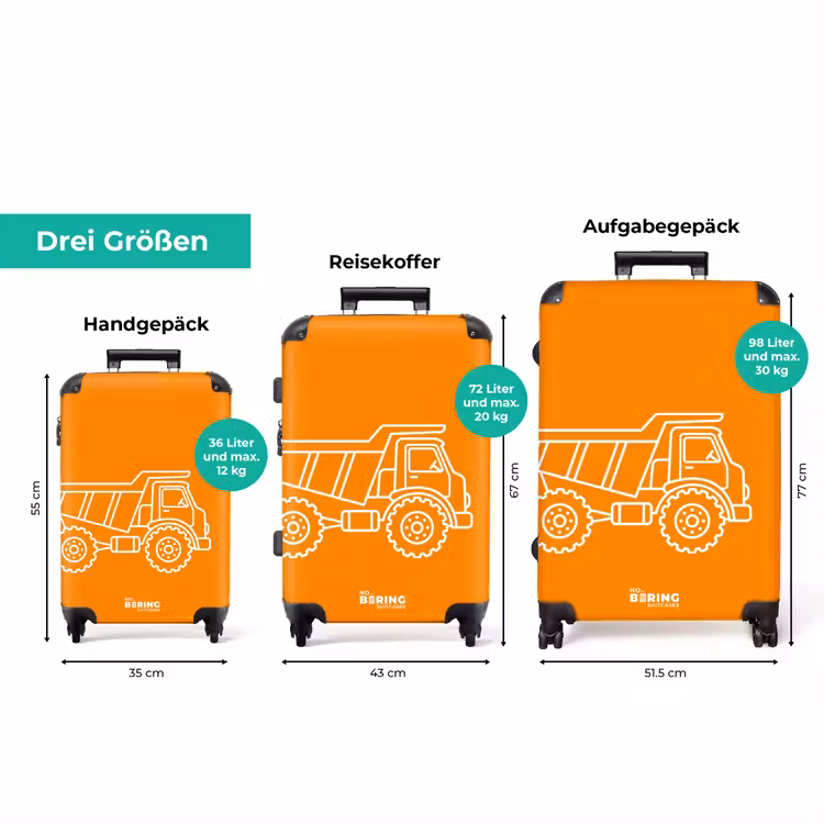 Koffer - Kipplaster – Orange – Weiß — 1
