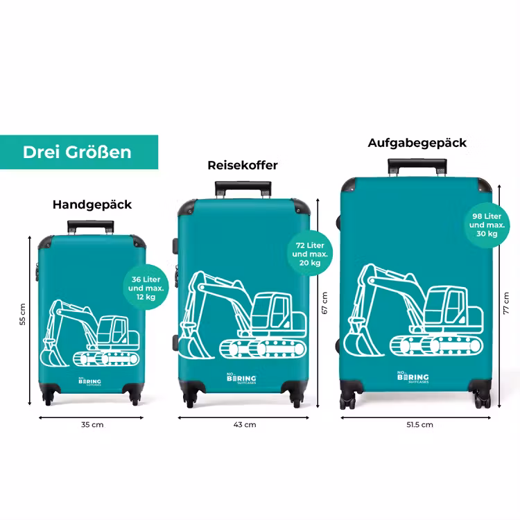 Koffer - Kranmaschine – Blau – Weiß — 1