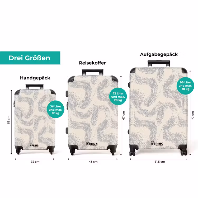Koffer - Linien – Muster – Beige – Minimalistisch — 1