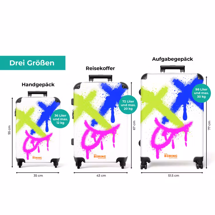 Koffer - Neon – Smiley – Bunt — 1