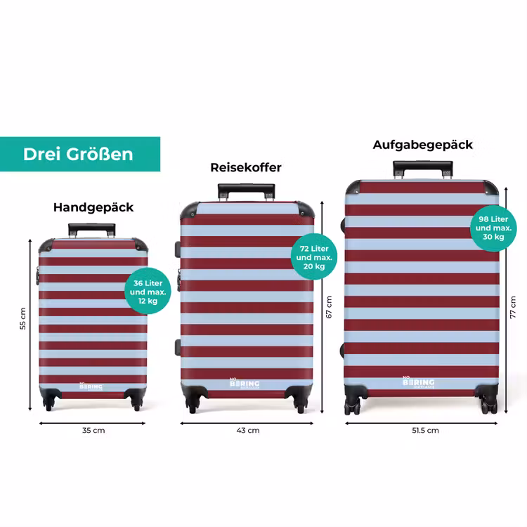 Koffer - Rot – Blau – Horizontale Streifen — 1