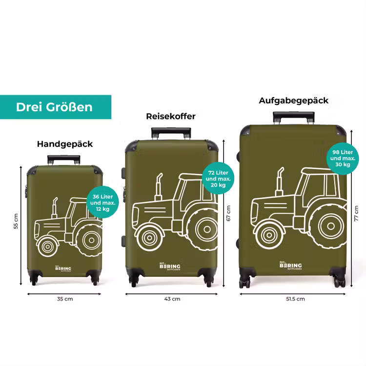 Koffer - Traktor – Grün – Weiß — 1