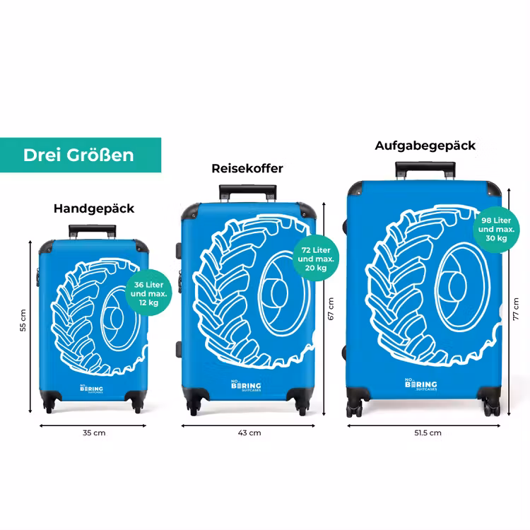 Koffer - Traktorreifen – Blau – Weiß — 1