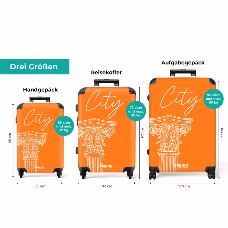 Koffer - Weiß – Klassisch – Architektur – Orange — 1