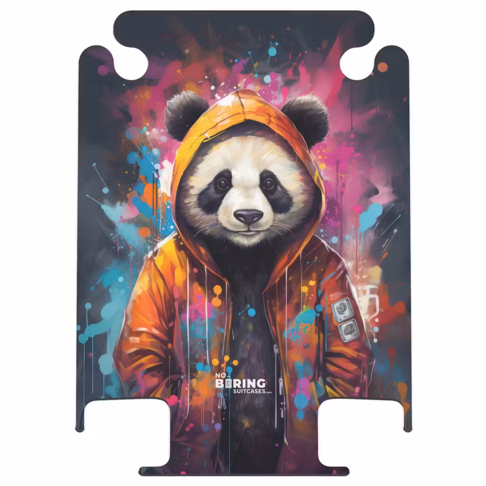 CaseSwap™ - Panda mit orangefarbener Jacke und Farbspritzern — 1