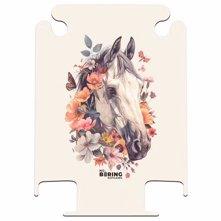 CaseSwap™ - Kopf eines weißen Pferdes, umgeben von Blumen und Schmetterlingen — 1