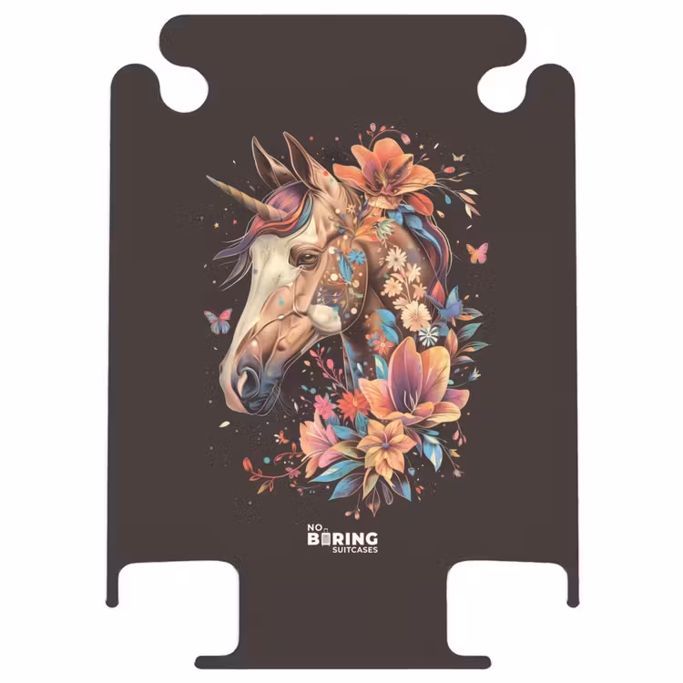 CaseSwap™ - Einhorn und Blumen auf schwarzem Hintergrund — 1
