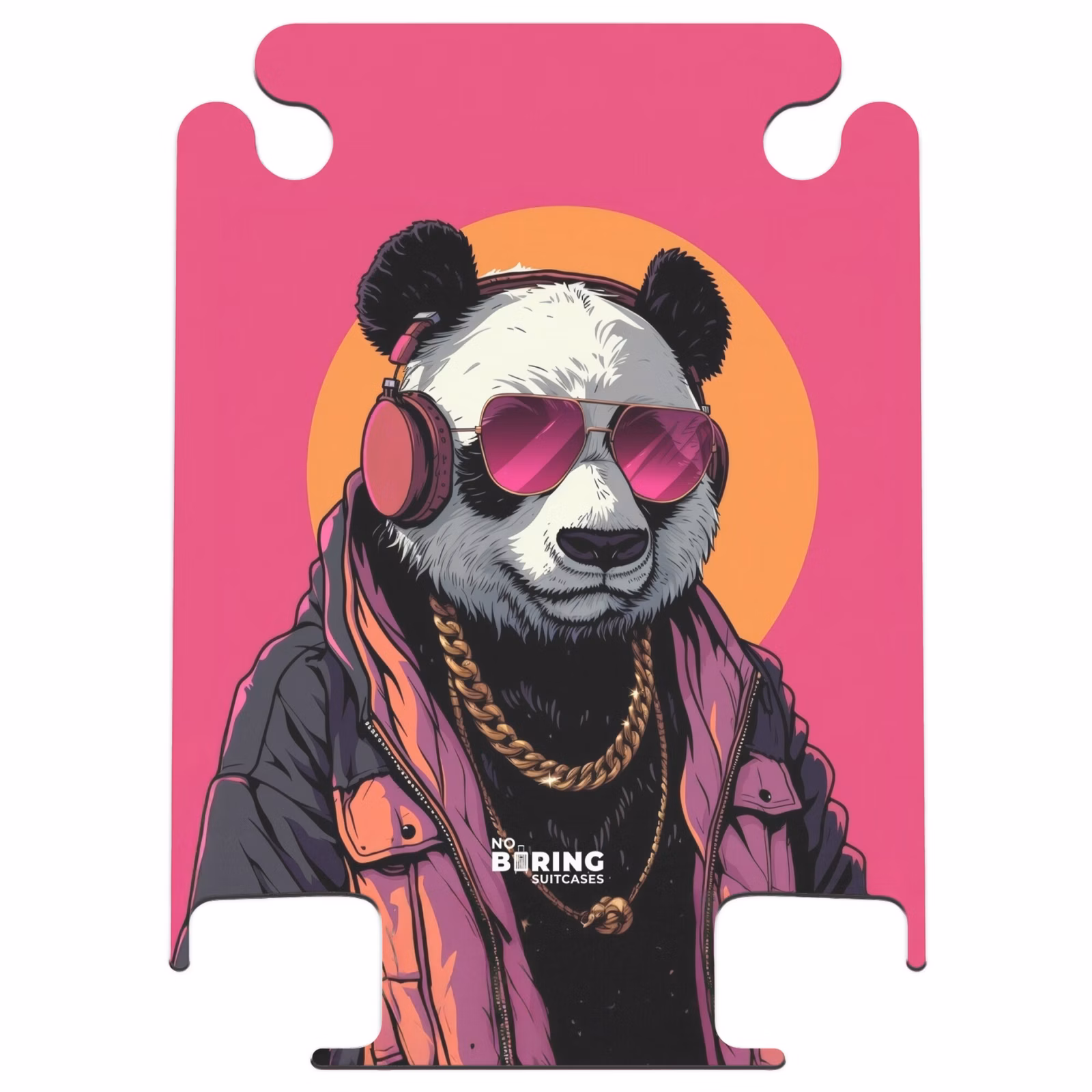 CaseSwap™ - Panda mit Kopfhörer, Sonnenbrille und Goldkette — 1