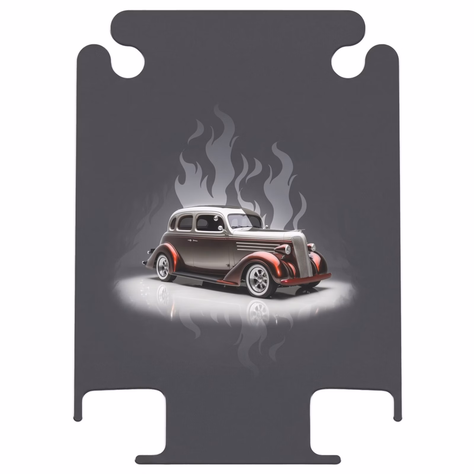 CaseSwap™ - Graues Auto mit grauen Flammen — 1