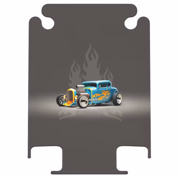CaseSwap™ - Blaues Auto mit grauen Flammen — 1