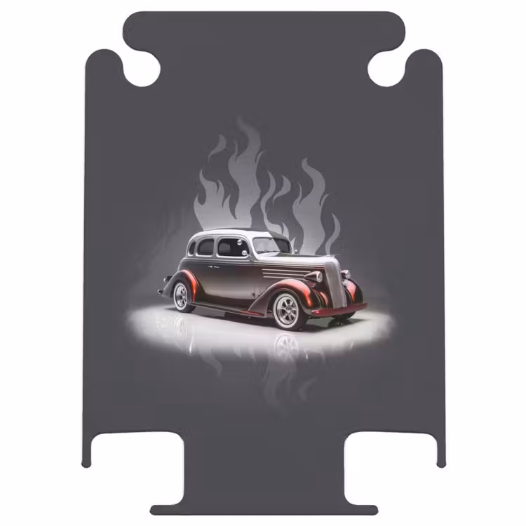 CaseSwap™ - Graues Auto mit grauen Flammen — 1