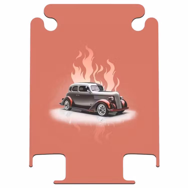 CaseSwap™ - Graues Auto mit rosa Flammen — 1