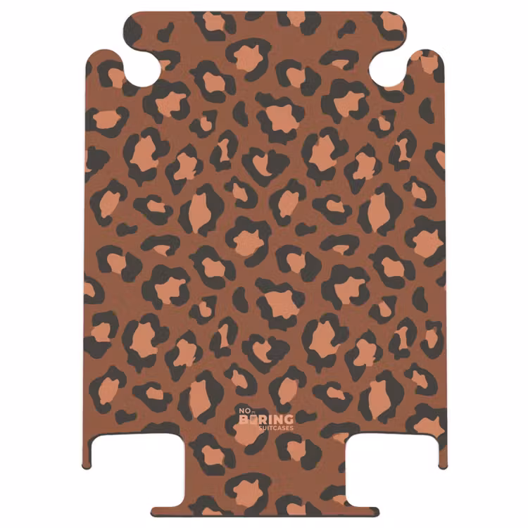 CaseSwap™ - Tiermuster - Koffer mit Pantherprint in kastanienbraun und schwarz/terrakotta — 1