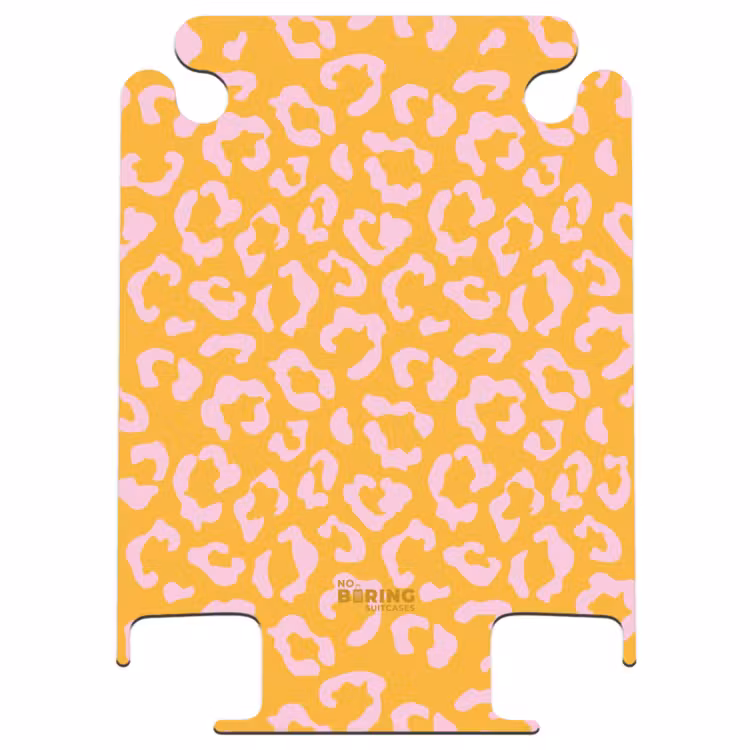 CaseSwap™ - Tiermuster - Koffer mit Pantherprint in Orange-Gelb und Hellrosa — 1