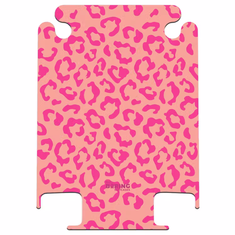 CaseSwap™ - Tiermuster - Koffer mit Pantherprint in Rosa und Korallenrosa — 1
