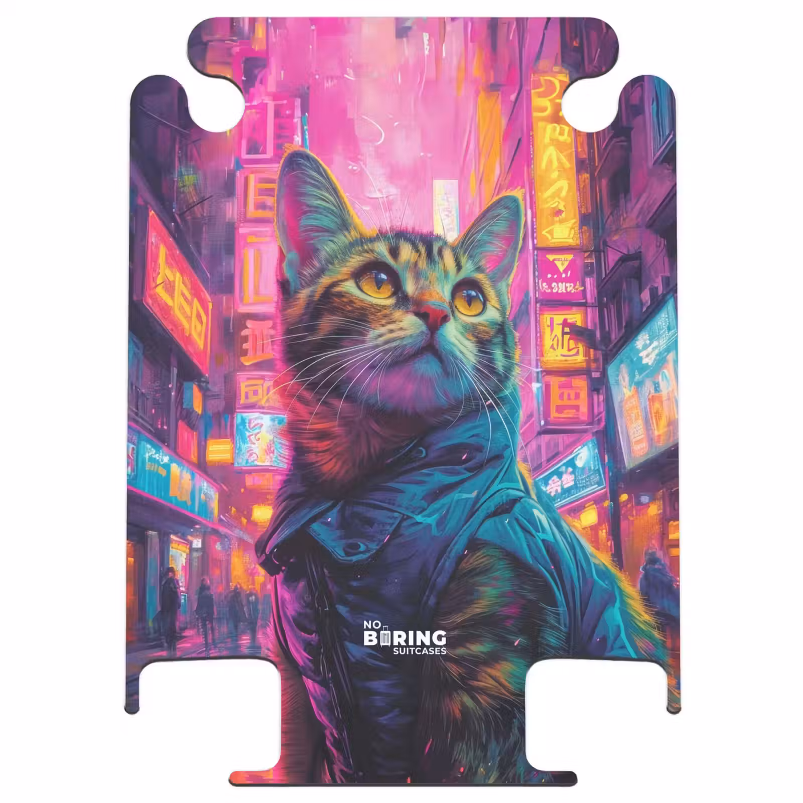 CaseSwap™ - Katze mit Mantel in bunter Stadt — 1