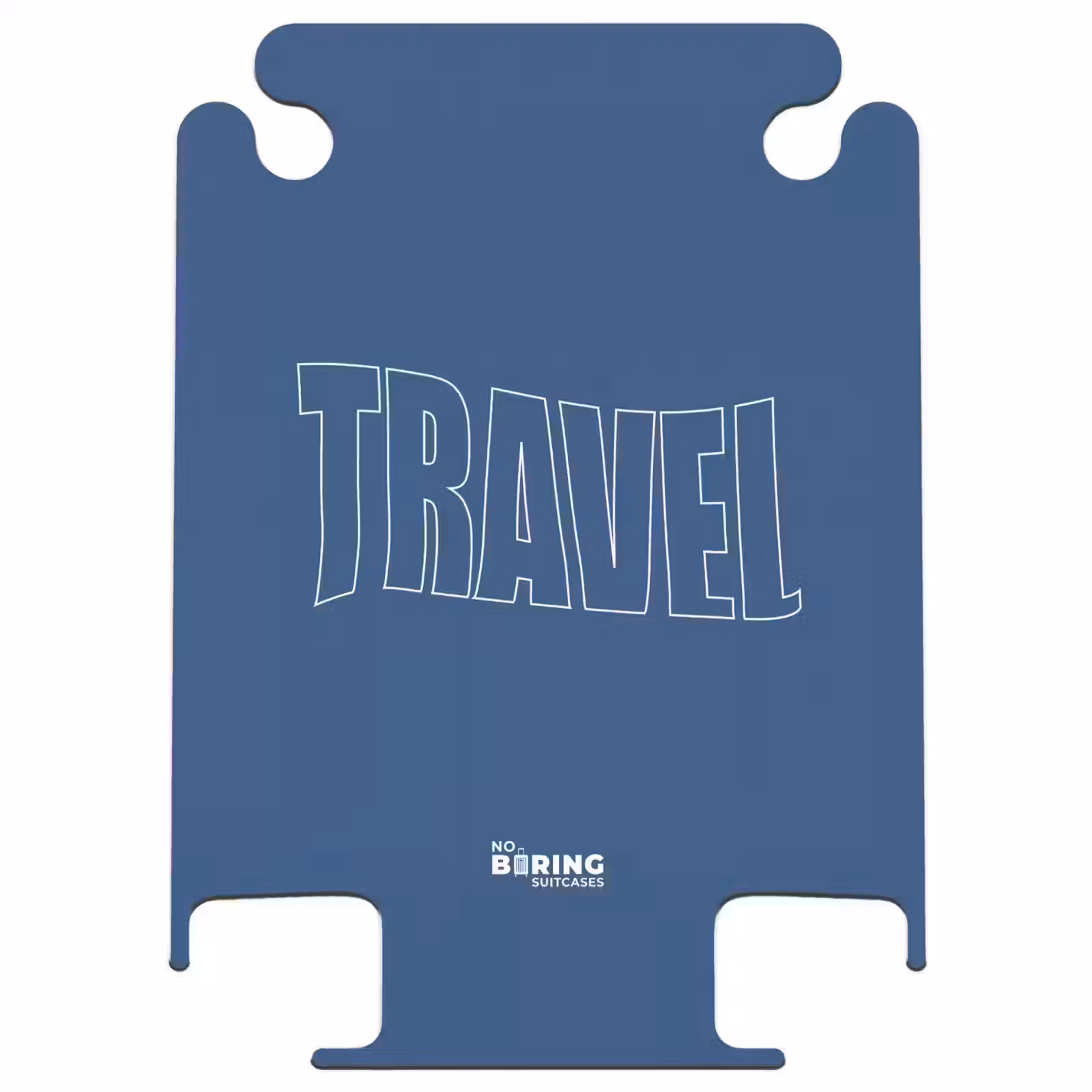 CaseSwap - Blauer Hintergrund mit großem Umriss Text Travel — 1