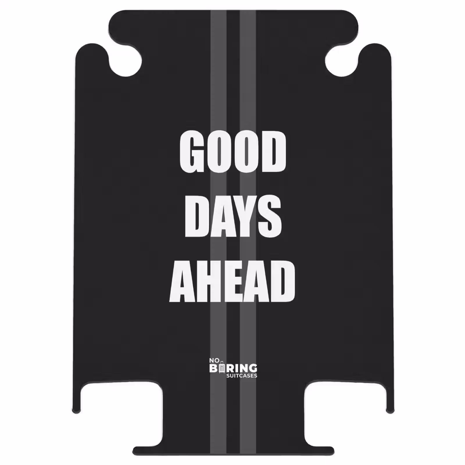CaseSwap™ - Schwarzer Hintergrund mit grauen Mittelstreifen und Text Good Days Ahead — 1