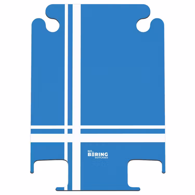 CaseSwap - Hellblauer Hintergrund mit weißem Eckmuster unten links — 1