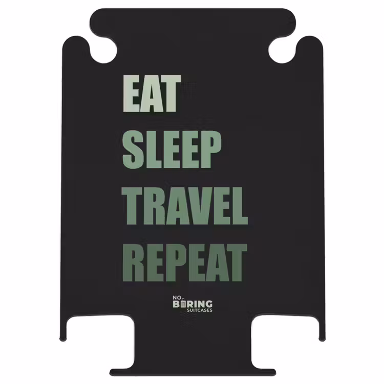 CaseSwap™ - Schwarzer Hintergrund mit grünem Text Eat Sleep Travel Repeat — 1