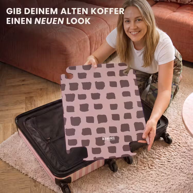 CaseSwap - Dunkelbraune Blockformen auf altrosa Hintergrund — 3