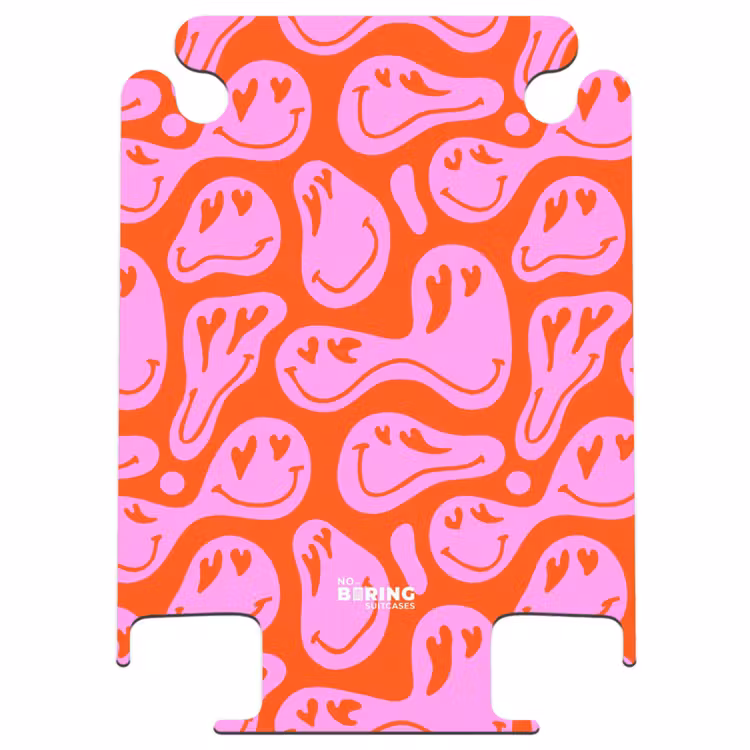CaseSwap™ - Abstrakte Smiley-Figuren mit Herzaugen auf rot und rosa — 1