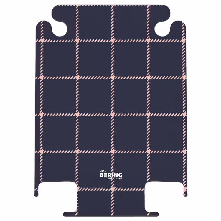 CaseSwap™ - Dunkelblaues Karomuster mit rosa Fischgrätenlinien — 1