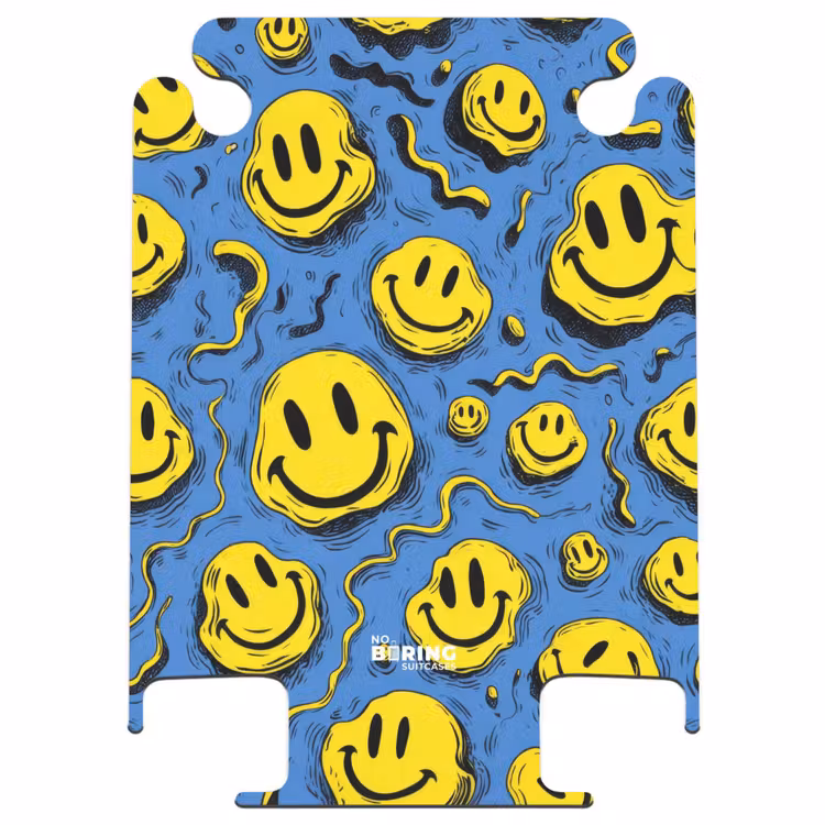 CaseSwap™ - Gelbe verschnörkelte Smiley-Gesichter auf blauem Hintergrund — 1