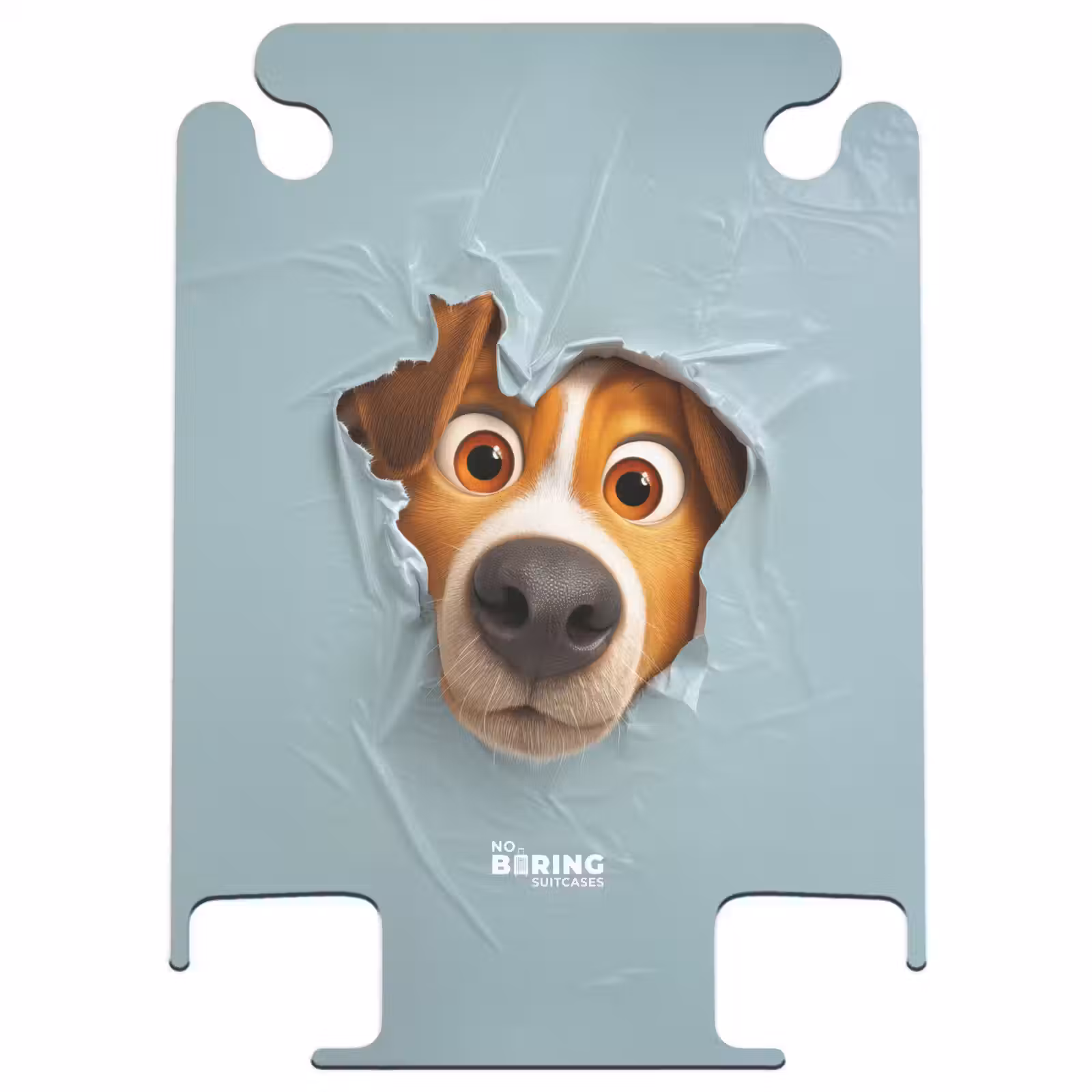 CaseSwap™ - Brauner Hund durch zerrissenes blaues Plastik — 1