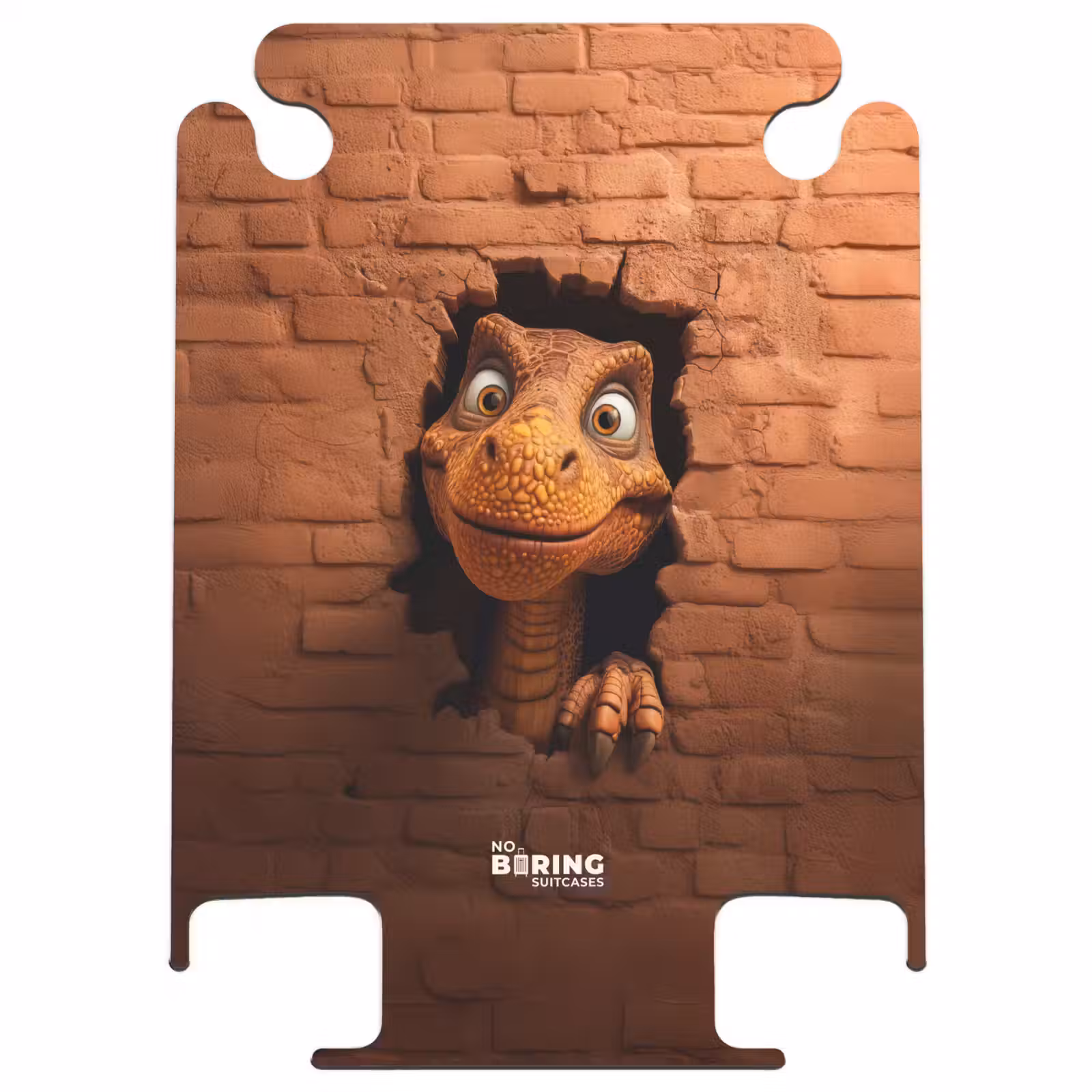 CaseSwap™ - Dino mit breitem Lächeln in der Backsteinmauer — 1