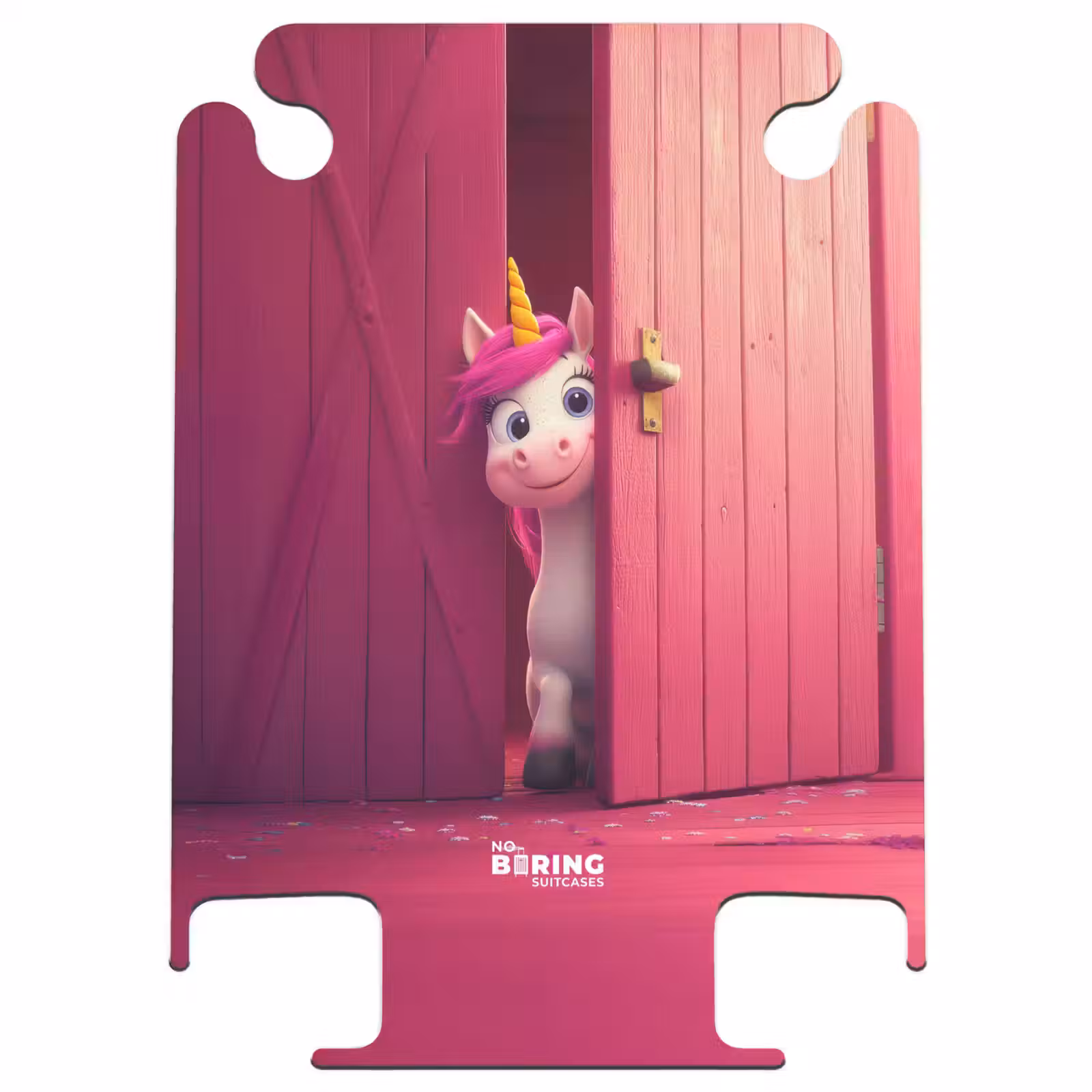 CaseSwap™ - Einhorn mit rosa Mähne hinter rosa Tür — 1