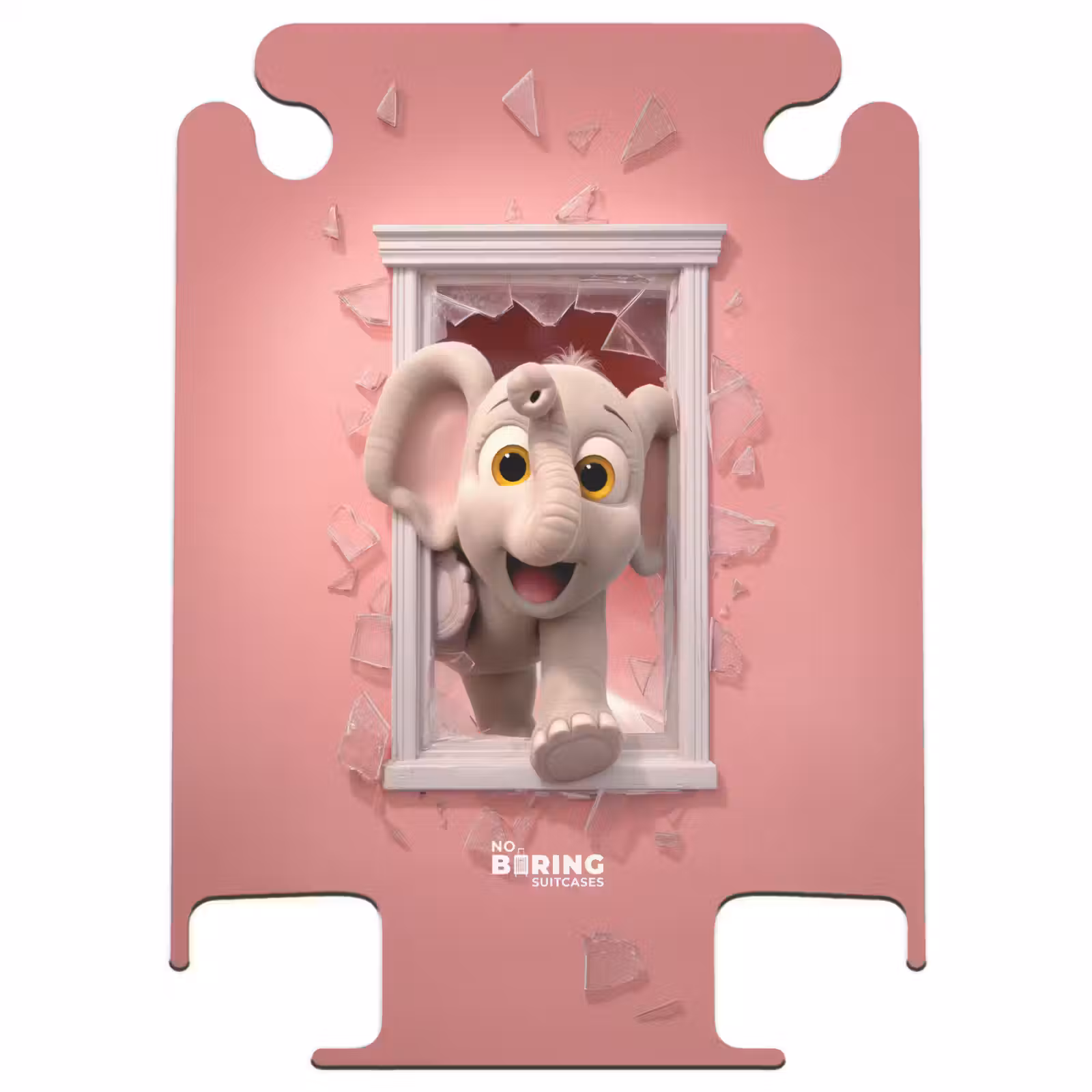 CaseSwap™ - Elefant durchbricht rosa Glasfenster — 1