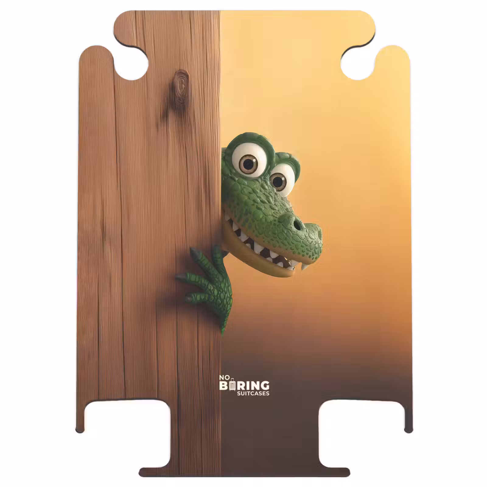 CaseSwap™ - Großäugiges Krokodil hinter Holzwand — 1