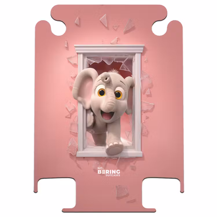 CaseSwap™ - Elefant durchbricht rosa Glasfenster — 1